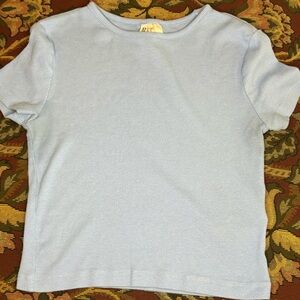H&M light blue rib crop top